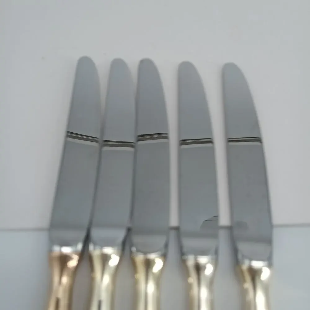 5X BK Christofle Silverplate Flatware DROP Butter Dinner Knives Sharp
